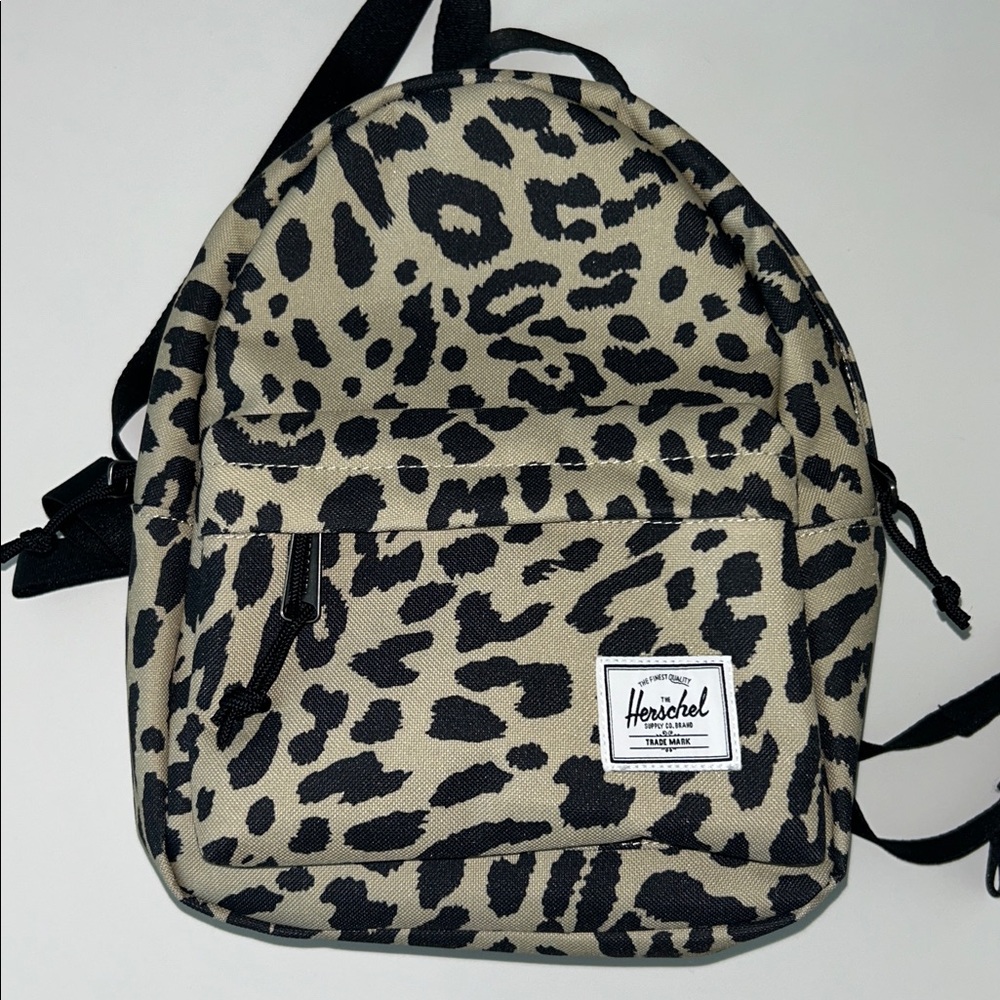 Herschel Supply Company Black and Tan Animal Print Backpack Mini